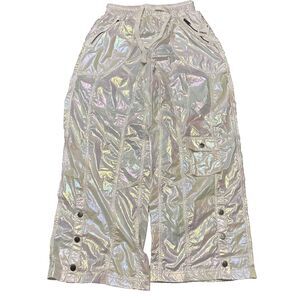 Free People FP Movement Shine Stadium Pants Iridescent Wide Leg 90s Baggy Small